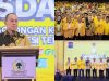 Gubernur Sultra, Andi Sumangerukka, saat menghadiri sekaligus memberikan sambutan pada Musda ke-XI DPD I Partai Golkar Sultra di Hotel Claro Kendari. (FOTO: La Ode Kaharmin)