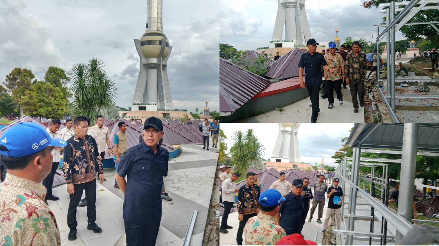 Gubernur Sultra, Andi Sumangerukka (ASR), saat meninjau langsung progres pembangunan 100 lapak kuliner bagi pelaku UMKM di kawasan Eks MTQ Kendari. (FOTO: FAYSAL/MS)