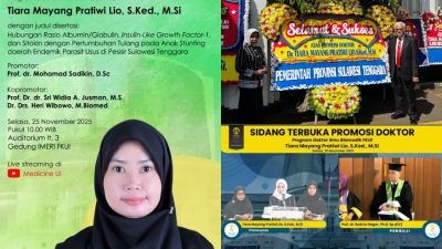 Tiara Mayang Pratiwi Lio Sukses Raih Doktor Ilmu Biomedik FKUI, Angkat Riset Stunting Anak Sultra