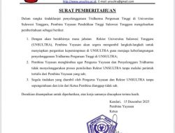 Pembina YPTST Ungkap Dugaan Pelanggaran Serius Perubahan Organ dan AD Yayasan Unsultra