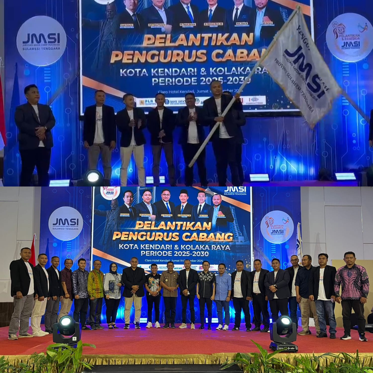 Proses pelantikan JMSI Kota Kendari periode 2025–2030 bertempat di satu hotel di Kota Kendari.