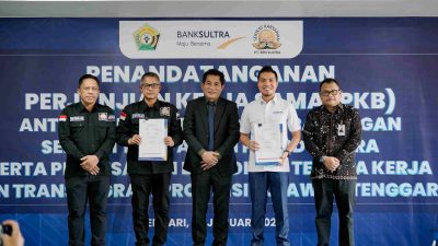 Perkuat Hubungan Industrial yang Harmonis, Manajemen dan Serikat Karyawan Bank Sultra Tandatangani PKB