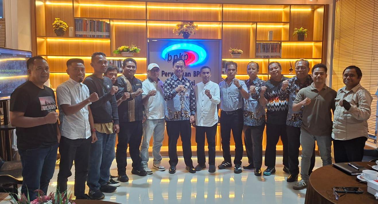 BPKP Perwakilan Sultra saat menggelar media gathering bersama pengurus dan anggota Persatuan Wartawan Indonesia (PWI) Sultra, Jumat (9/1/2026) sore.