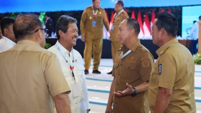 Gubernur Sultra, Andi Sumangerukka saat menghadiri Rakornas Pemerintah Pusat dan Daerah Tahun 2026 yang dibuka langsung Presiden Prabowo Subianto, yang digelar di SICC, Bogor. (FOTO: La ode Kharmin/Biro Adpim Sultra)