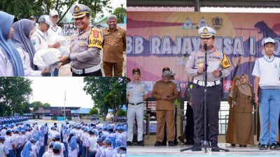 Dirlantas Polda Sultra Pimpin Upacara di SMAN 4 Kendari, Tanamkan Budaya Tertib Lalu Lintas ke Pelajar
