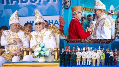 Gubernur Sulawesi Tenggara (Sultra) Mayjen TNI (Purn) Andi Sumangerukka menghadiri peringatan Hari Ulang Tahun (HUT) ke-66 Kabupaten Konawe yang dilaksanakan di Kantor Bupati Konawe, Selasa (3/3/2026). (Dok. Istimewa)