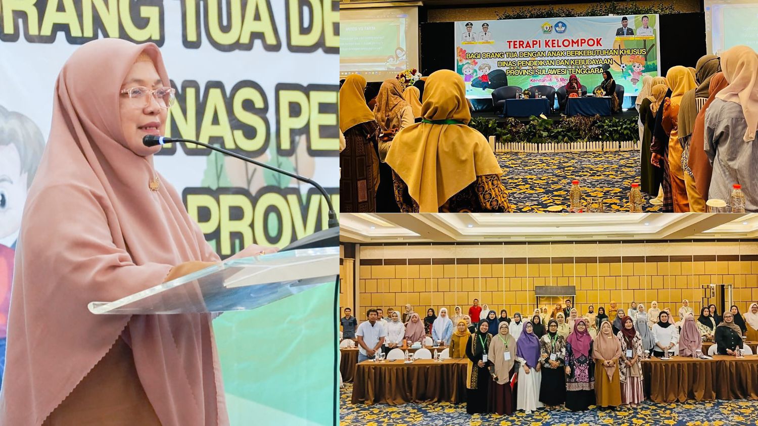 UPTD PSBK Dikbud Sultra saat menggelar Terapi Kelompok untuk Orang Tua Anak Berkebutuhan Khusus bertempat Hotel Plaza Inn Kendari selama dua hari, 4-5 Mei 2026.