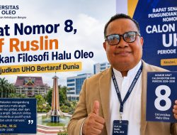 Dapat Nomor 8, Prof Ruslin Gaungkan Filosofi Halu Oleo untuk Wujudkan UHO Bertaraf Dunia