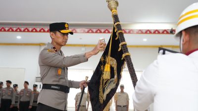Jelang Hari Bhayangkara ke-80, Polda Sultra Muliakan Pataka Dharma Cakti Raharja