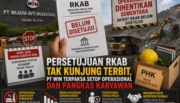 Persetujuan RKAB Tak Kunjung Terbit, PT WIN Terpaksa Setop Operasional dan Pangkas Karyawan