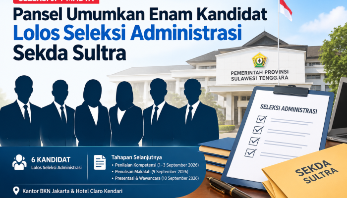 Pansel Umumkan Enam Kandidat Lolos Seleksi Administrasi Sekda Sultra
