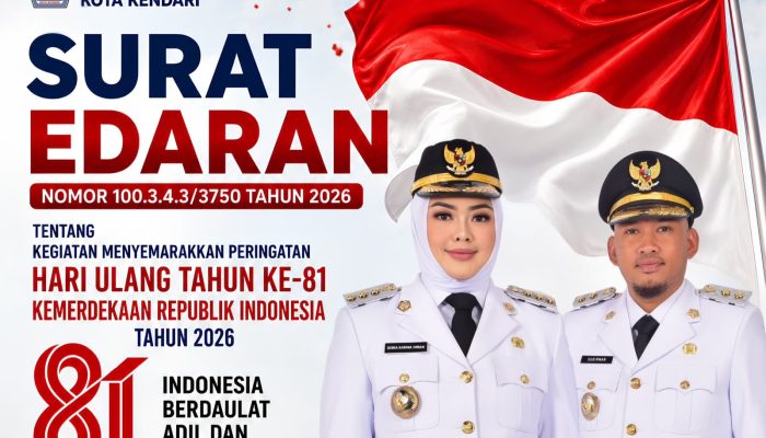 Pemkot Kendari Ajak Warga Semarakkan HUT ke-81 RI, Kibarkan Merah Putih Selama Agustus
