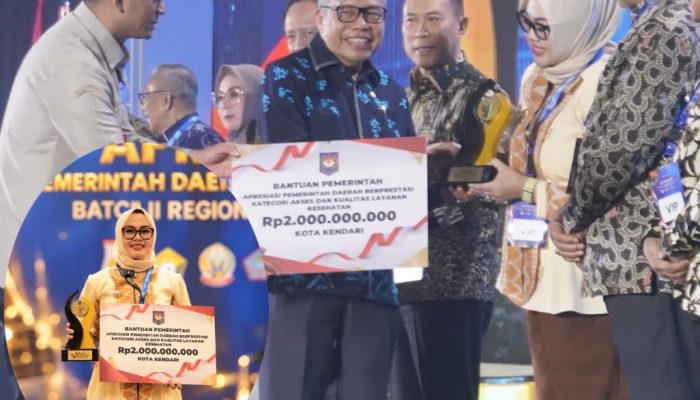 Kota Kendari Terbaik I Layanan Kesehatan Regional Sulawesi, Raih Insentif Rp2 Miliar