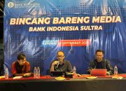 BI Sultra saat menggelar Bincang Bersama Media yang membahas perkembangan makroekonomi Sulawesi Tenggara di Kendari, Selasa (29/9/2026). (FOTO: FAYSAL/MS)