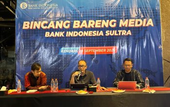 BI Sultra saat menggelar Bincang Bersama Media yang membahas perkembangan makroekonomi Sulawesi Tenggara di Kendari, Selasa (29/9/2026). (FOTO: FAYSAL/MS)