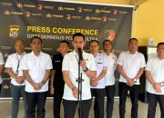 Ditreskrimsus Polda Sultra saat menggelar konferensi pers di Mapolda Sultra Rabu (30/9/2026). (FOTO: FAYSAL/MS)