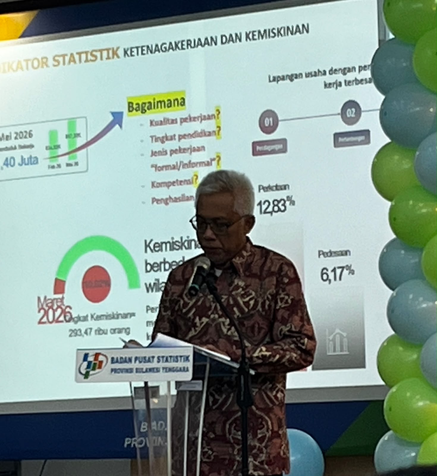 Kepala BPS Sultra, Hadi Susanto. (FOTO: FAYSAL/MS)
