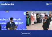 Mendiktisaintek Lantik Prof Takdir Saili sebagai Rektor UHO Periode 2026-2030