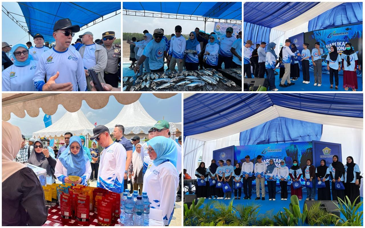 Gubernur Sulawesi Tenggara (Sultra), Andi Sumangerukka (ASR), saat menghadiri sekaligus membuka Lomba Masak Serba Ikan di Kampung Nelayan Merah Putih (KNMP), Desa Sorue Jaya, Kecamatan Soropia, Kabupaten Konawe. (FOTO: FAYSAL/MS)