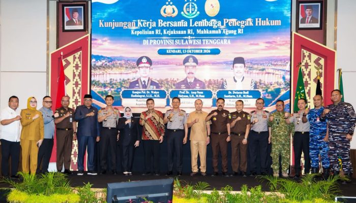 Tiga Pimpinan Lembaga Penegak Hukum Pusat Bahas KUHP-KUHAP Baru di Sultra, ASR Dorong Penyelarasan Perda